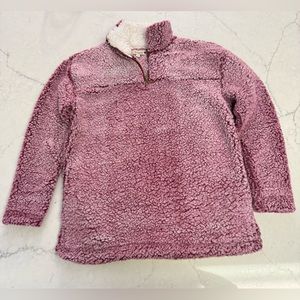 Pomelo Faux Sherpa Fleece Pink Pullover Size Medium